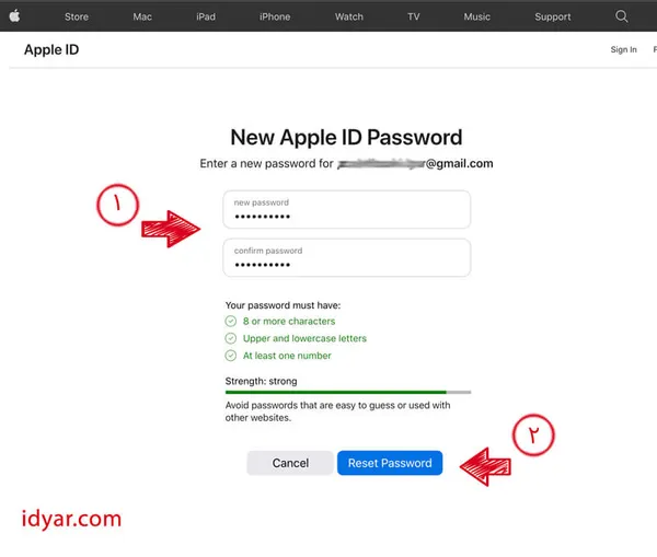 رست رمز عبور اپل ایدی