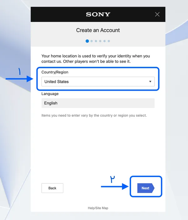 انتخاب ریجن اکانت پلی استیشن