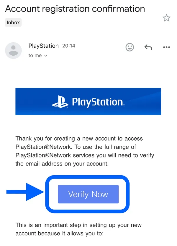 تایید ایمیل اکانت پلی استیشن
